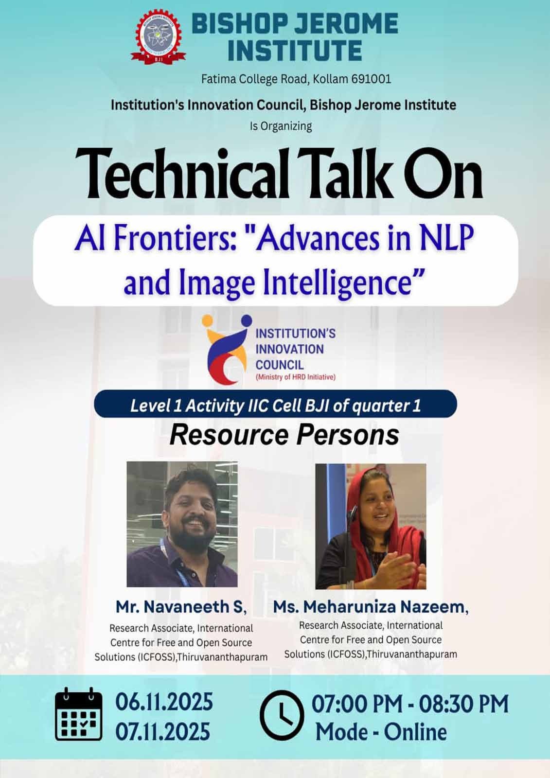 Technical Talk on “AI Frontiers: Advances in NLP and Image Intelligence”